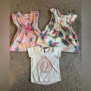 Jessica Simpson girls bundle lot of 2 dresses and 1 shirt 12 months
